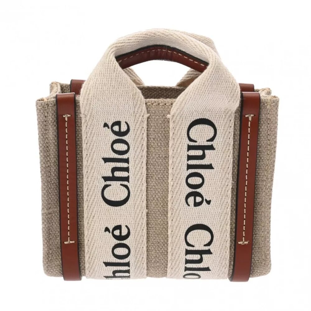 Chloe Greige/White/Blanc/Brown hand bag